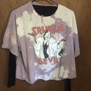 Villains disney tee and black long sleeve